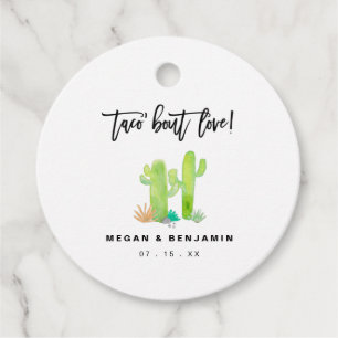 Étiquettes Cadeau Aquarelle Cactus Taco Bout Love Mariage