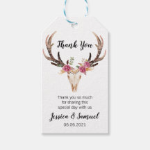 Aquarelle Cerf Antlers Merci Mariage de Bohême