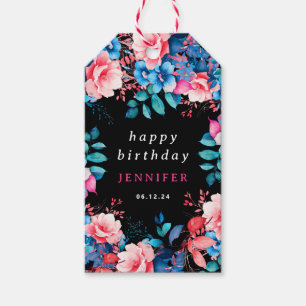 Étiquettes-cadeau Aquarelle Chic Floral N'Importe Quel Âge Joyeux An