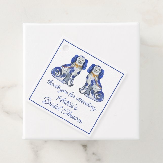 Étiquettes Cadeau Aquarelle Chiens de Staffordshire (En situation)