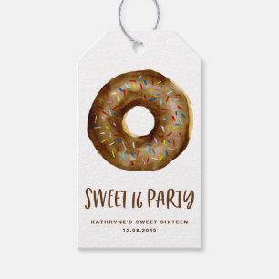 Étiquettes-cadeau Aquarelle Chocolat Sweet sixteen de Donut Merci