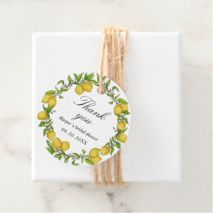 Étiquettes Cadeau Aquarelle citrons vert arrière - plan merci cadeau