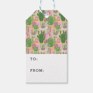 Étiquettes-cadeau Aquarelle colorée Llama Motif