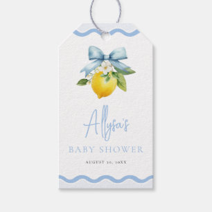 Étiquettes-cadeau Aquarelle Coquette Citron Baby shower italien Wavy