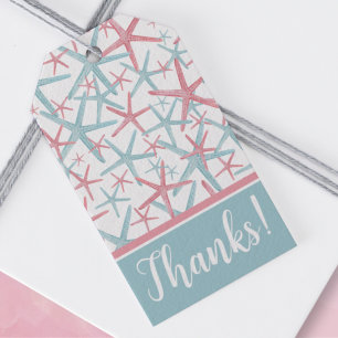 Étiquettes-cadeau Aquarelle côtière Merci de plage Favoriser