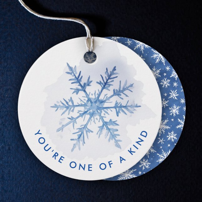 Étiquettes Cadeau Aquarelle de Noël bleu simple (Créateur téléchargé)