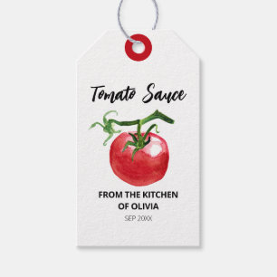 Étiquettes-cadeau Aquarelle de sauce tomate