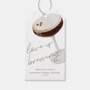 Étiquettes-cadeau Aquarelle Espresso Martini Fête des mariées Favori