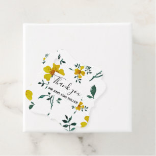 Étiquettes Cadeau Aquarelle Été Floral Jardin Mariage Merci