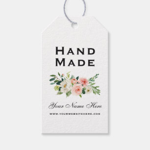 Étiquettes-cadeau Aquarelle Fabriquée à la main rose blanc Tags flor