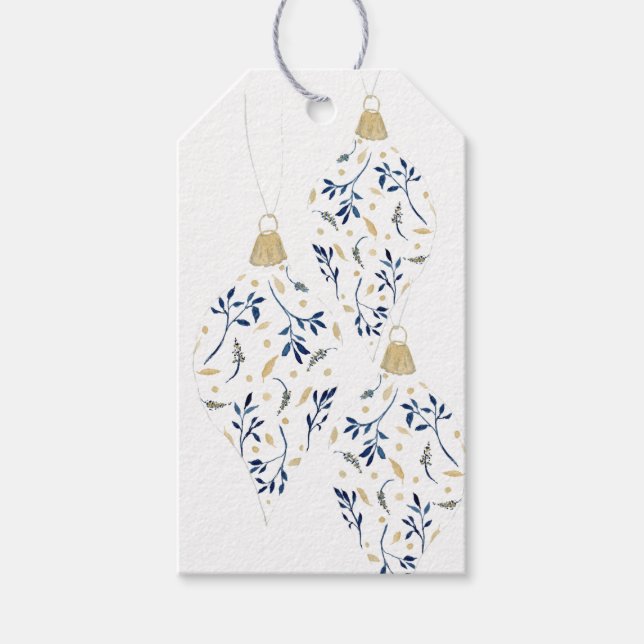 Étiquettes-cadeau Aquarelle fantaisie trio ornement (Devant)