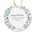 Aquarelle feuilles botaniques retour adresse scell