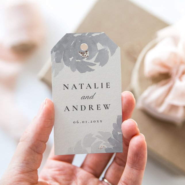 Étiquettes-cadeau Aquarelle fleurit couples mariages préférés (Créateur téléchargé)