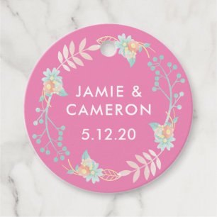 Étiquettes Cadeau Aquarelle Fleurs Mariage Favor Tags
