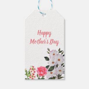 Étiquettes-cadeau Aquarelle Fleurs roses Floral Art Mothers Day