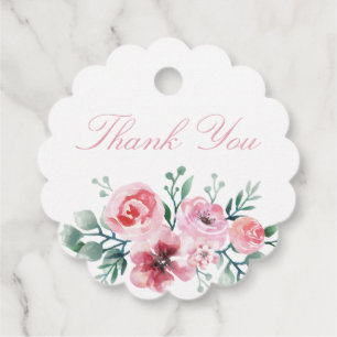 Étiquettes Cadeau Aquarelle Floral Giraffe Ribbon Girl Anniversaire