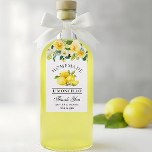 Étiquettes-cadeau Aquarelle Floral Lemons Limoncello Mariage