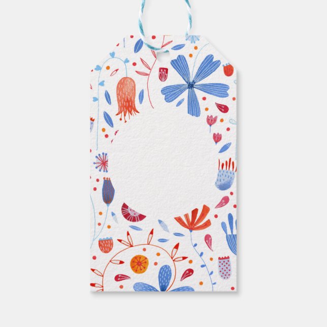 Étiquettes-cadeau Aquarelle florale (Dos)