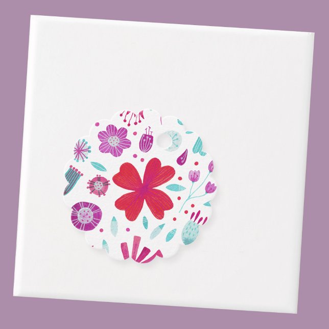 Étiquettes Cadeau Aquarelle florale (Modern floral watercolor favor tags)