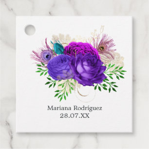 Étiquettes Cadeau Aquarelle Florale Mardi Gras Quinceañera
