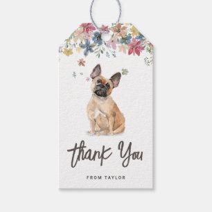 Étiquettes-cadeau Aquarelle Français Chien Chien Chien Chien Merci d