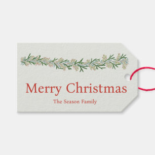 Étiquettes-cadeau Aquarelle Garland Christmas Cadeaux Tags