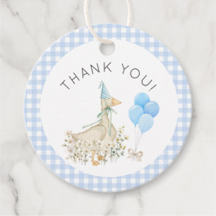 Étiquettes Cadeau Aquarelle Goose Boy Fleur sauvage Baby shower Favo