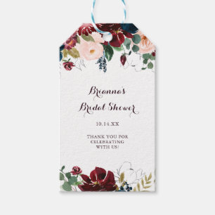 Étiquettes-cadeau Aquarelle Illustrée automne Fête des mariées flora