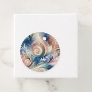 Étiquettes Cadeau Aquarelle Imaginaire Floral Pastel Bleu & Crème