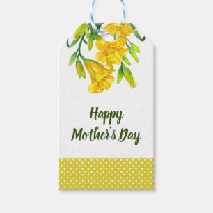 Étiquettes-cadeau Aquarelle Jaune Jaune Lys peinture florale