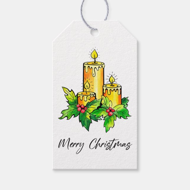 Étiquettes-cadeau Aquarelle Joyeux Noël (Devant)