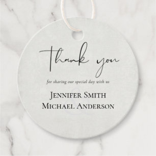 Étiquettes Cadeau Aquarelle Mariage gris Peach BUDGET