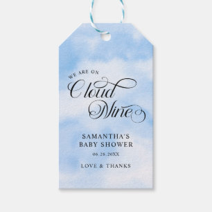 Étiquettes-cadeau Aquarelle moderne Blue Cloud Neuf Baby shower