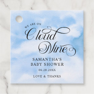 Étiquettes Cadeau Aquarelle moderne Blue Cloud Neuf Baby shower