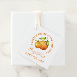 Étiquettes Cadeau Aquarelle Oranges Un Petit Baby shower Cutie