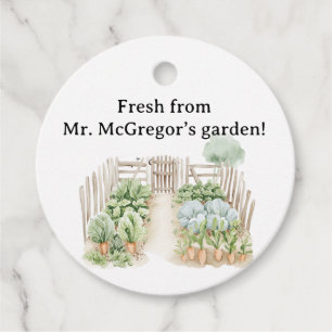 Étiquettes Cadeau Aquarelle Peter Rabbit Veggie Garden Baby shower