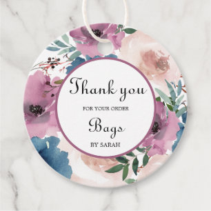 Étiquettes Cadeau Aquarelle Plum Floral Promotion Hang Tags