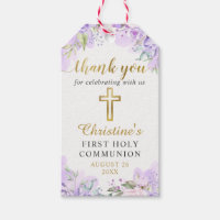 Aquarelle Purple Floral Or Première Communion Sain