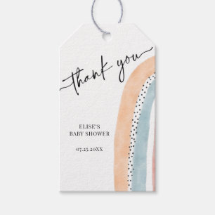 Étiquettes-cadeau Aquarelle Rainbow Baby shower Merci
