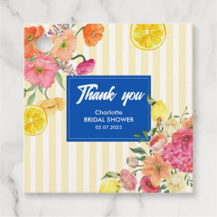 Étiquettes Cadeau Aquarelle rayures Fête des mariées citron italienn