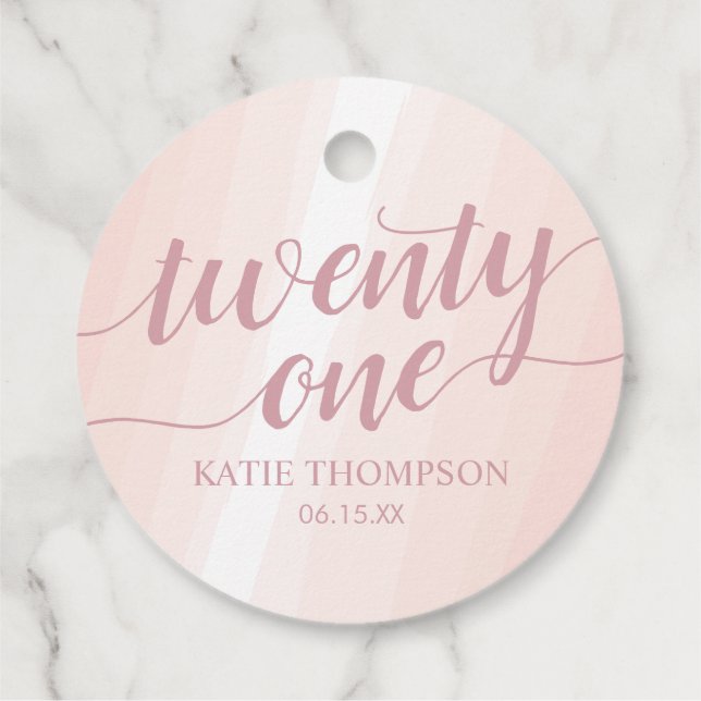 Étiquettes Cadeau Aquarelle rose (Dos)