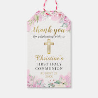 Aquarelle rose Floral Première Communion sainte