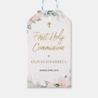 Aquarelle rose pâle Fleurs Première Communion