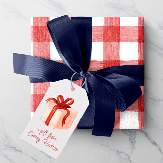 Étiquettes-cadeau Aquarelle rose présent (Créateur téléchargé)