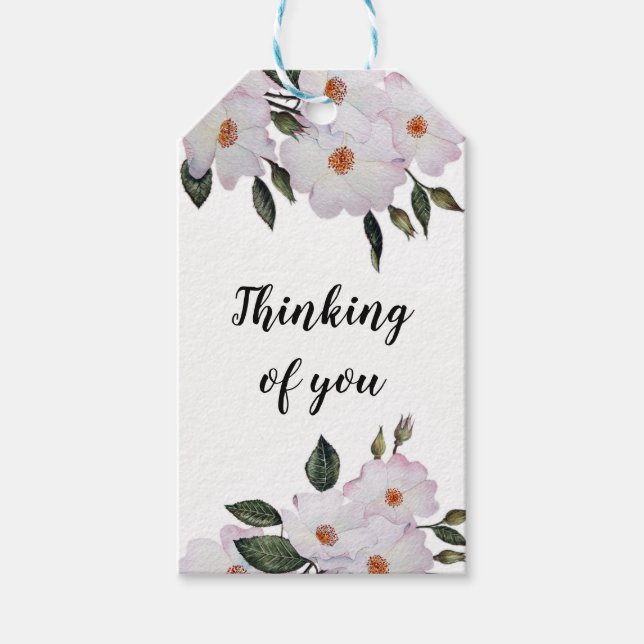 Étiquettes-cadeau Aquarelle rose Roses Ballerina Floral Art (Devant)