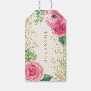 Étiquettes-cadeau Aquarelle rose Roses Mariage Faveur Cadeau Hang Ba