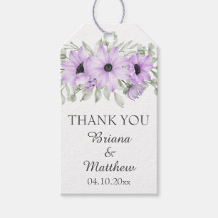 Étiquettes-cadeau Aquarelle simple et élégante violet Floral Classic