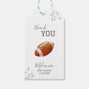 Étiquettes-cadeau     Aquarelle sports football américain  bébé show