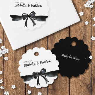 Étiquettes Cadeau Aquarelle tendance Bow Classic Merci Mariage