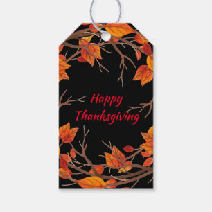 Étiquettes-cadeau Aquarelle Thanksgiving Leviers